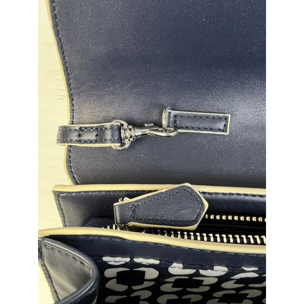 Vera Bradley Shoulder Purse Clutch Handbag Navy Blue Career Removable Strap